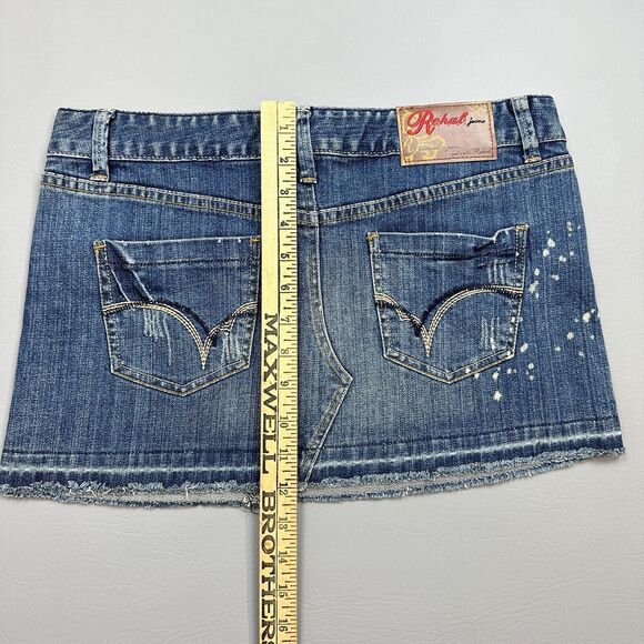 Vintage Rehab Jeans Mini Skirt Womens 11 Medium Wash Denim Y2K NOS - Picture 14 of 16